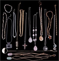 Quartz, Millefiori, Abalone & Other Necklaces
