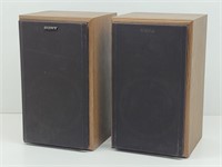 (2) Sony Speakers #SS-U310 Simulated Wood Cabinet