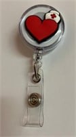 New badge reel, Red Cross heart