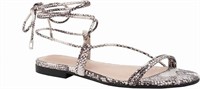 The Drop Women's 6 Samantha Flat Strappy Lace Up
