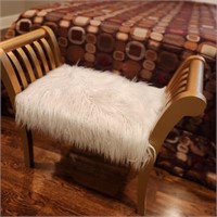 Small Faux Fur Bench