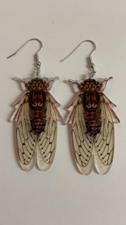New Cicada earrings over 2 inches long
