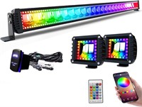 50in RGBW LED Light Bar 288W  2PCS 4in Pods