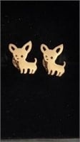 New chihuahua earrings, gold color and super