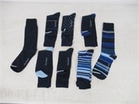 8-Pk Robert Graham Men's Crew Cut Sock, Blue