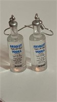 New Absolut Vodka bottle earrings 1.5 inches tall