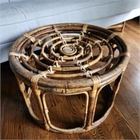 Round Rattan Side Table