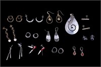 Sapphire, MOP & more Sterling Silver Earrings