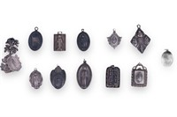 Sterling Silver Catholic & Jewish Pendant Medals