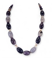 14K Gold Amethyst & Agate Necklace