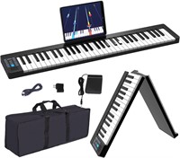 61 Key Folding Piano: Portable  MIDI & Speakers