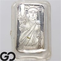 1oz 0.999 Fine Silver Bar, Lady Liberty Design