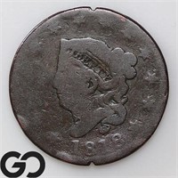 1818 Coronet Head Large Cent, Good Bid: 18
