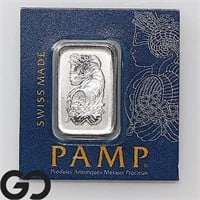 1 gram 0.9995 Pure Platinum Pamp Bar, Sealed
