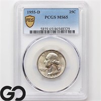 1955-D Washington Quarter, PCGS MS65 Guide: 38