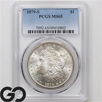 1879-S Morgan Silver Dollar, PCGS MS65 Guide: 215