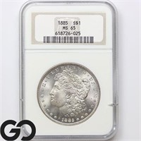 1885 Morgan Silver Dollar, NGC MS65 Guide: 260