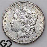 1890-CC Morgan Silver Dollar, AU++ Bid: 450