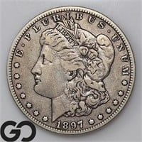1897-O Morgan Silver Dollar, VF+ Bid: 44