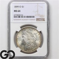 1899-O Morgan Silver Dollar, NGC MS64 Guide: 150