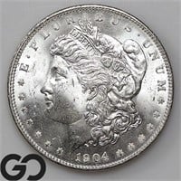 1904-O Morgan Silver Dollar, Near Gem BU Bid: 83
