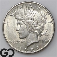 1928-S Peace Dollar, AU Bid: 70