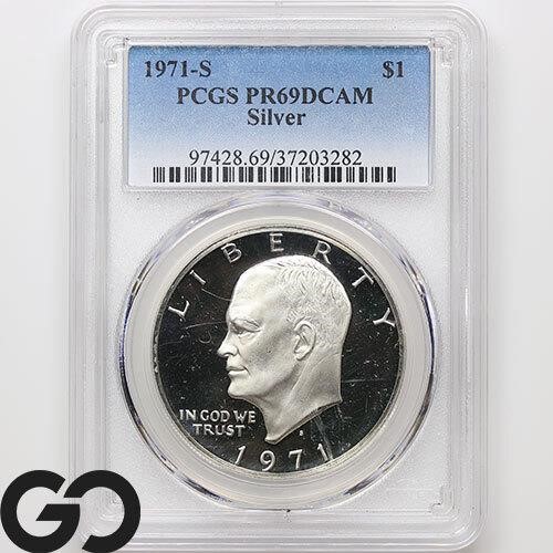 1971-S Eisenhower Dollar, PCGS PR69 DCAM Guide: 40