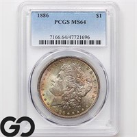 1886 Morgan Dollar, PCGS MS64 Guide: 125 ** COLOR