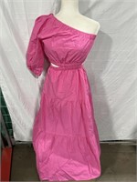 WOMENS PINK ONE SLEEVE DRESS SIZE SMALL