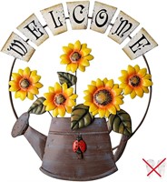Vintage Sunflower Welcome Sign
