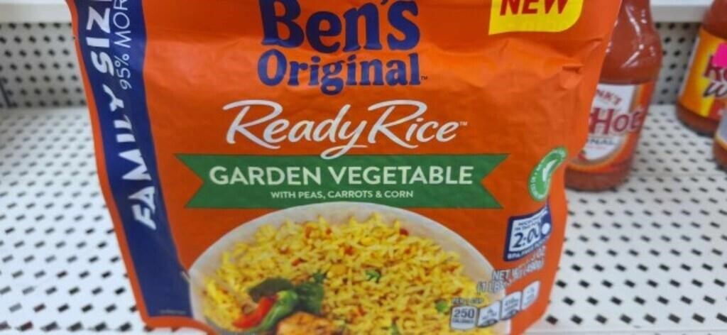 3 family size bags of Ben's original ready rice