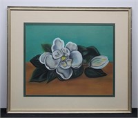 Pastel Floral Painting by Carolyn Lott 1953