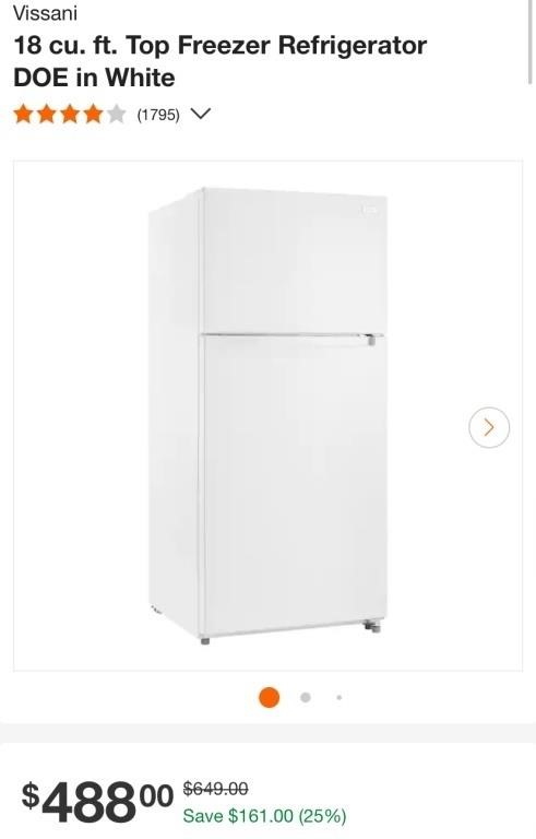 Refrigerator (Open Box, Powers On)