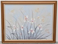 Original Oil Painting of Beautiful Iris Flowers