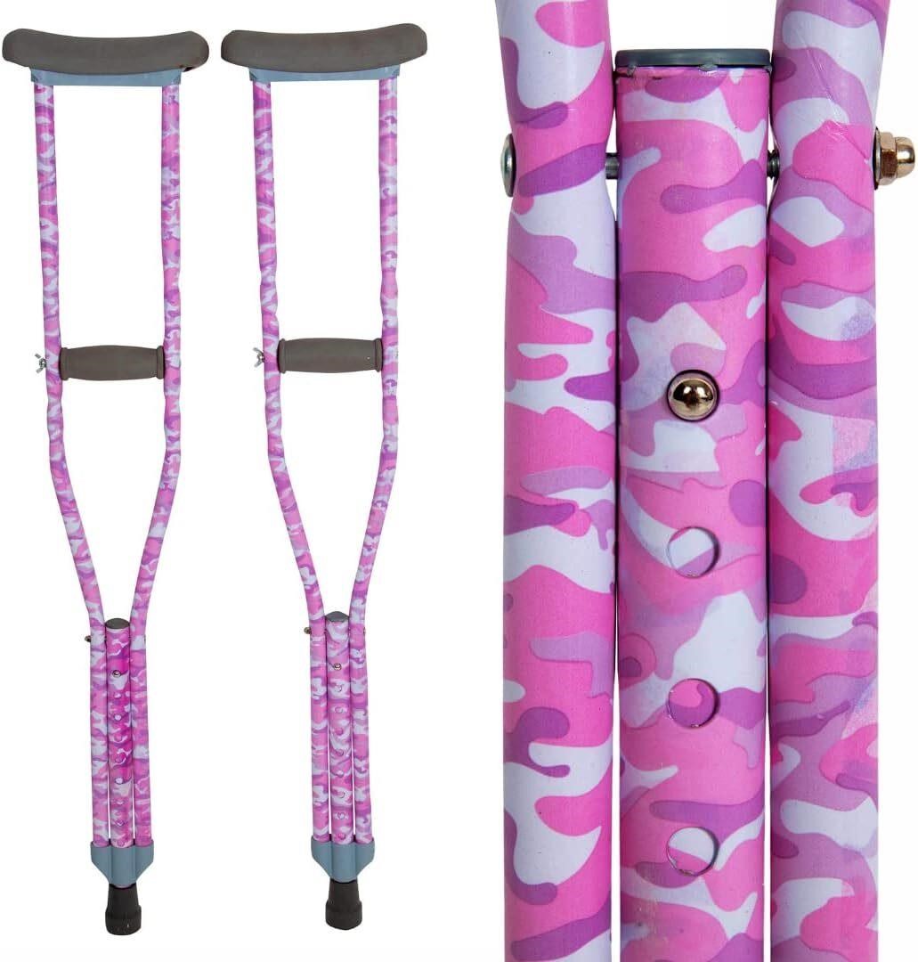 Pink Camo Youth Crutches  3'9-4'5