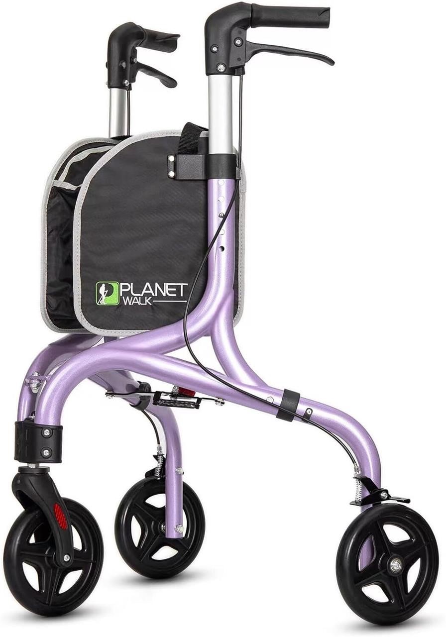 Planetwalk Premium 3 Wheel Rollator  Purple