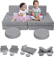 MeMoreCool Kids Couch  Foam Sofa  Grey
