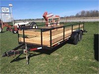 Flatbed tandem trailer 16 ft x 5 1/2 ft