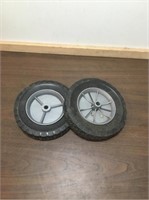 Pair of hard rubber wheels