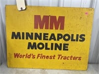 Minneapolis Moline Single Sided Wood Sign