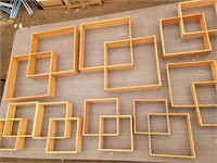 (8) Asian Style Geometric Cube Wall Shelves