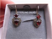 New Sterling SIlver RedStone Earrings in Box