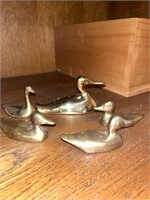 Vintage Solid Brass Duck Figurines - 5