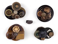 Artisan Antique-Button Brooches (4)