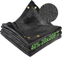 40% Shade Cloth  6x20+FT Black Mesh Tarp