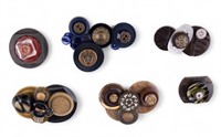 Artisan Antique Button Brooches (6)