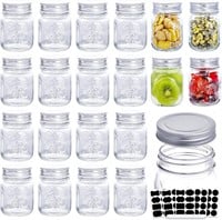6oz Glass Jars With Lids  Set of 20