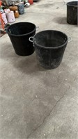 Black rubber buckets