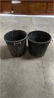 Black rubber buckets