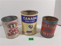 3 Vintage tins